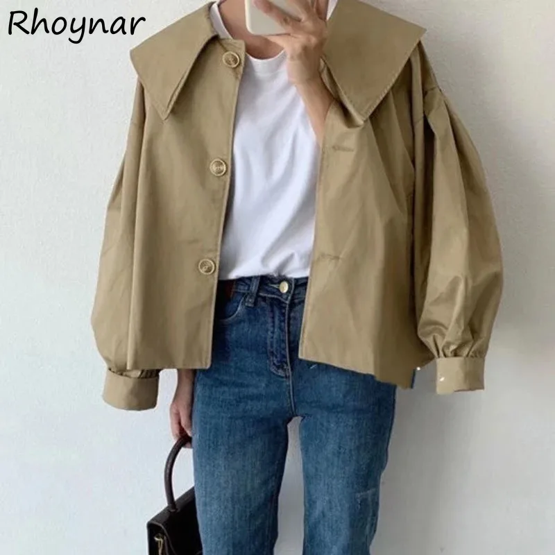

Solid Jackets Women Spring Girls Korean Style Simple All-match Streetwear Prevalent College Students Daily Casual Cozy Baggy