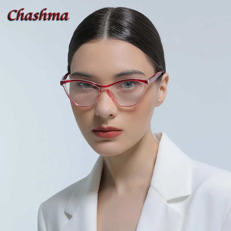 

Chashma Women Frame Elegant Eyeglass Acetate Prescription Optical Lenses Anti Blue Ray Glass Cat Eye Spectacle