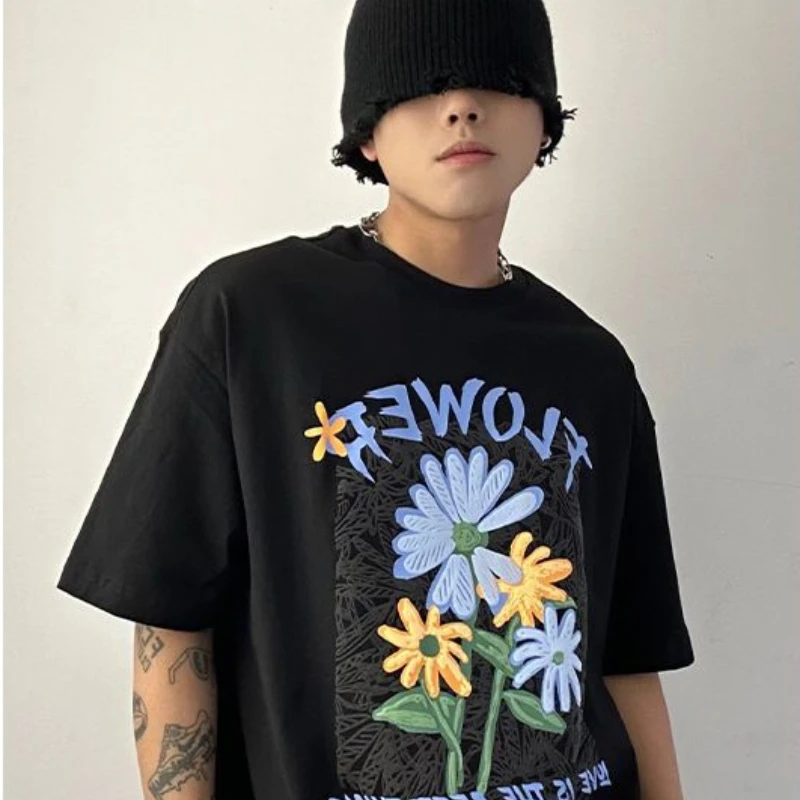 Korean High Street Pure Cotton Printed Short-sleeved T-shirt Trendy Men's Personality 2024 New Casual Ins Half-sleeved Tops
Korean High Street Pure Cotton Printed Short-sleeved T-shirt Trendy Men's Personality 2024 New Casual Ins Half-sleeved Tops