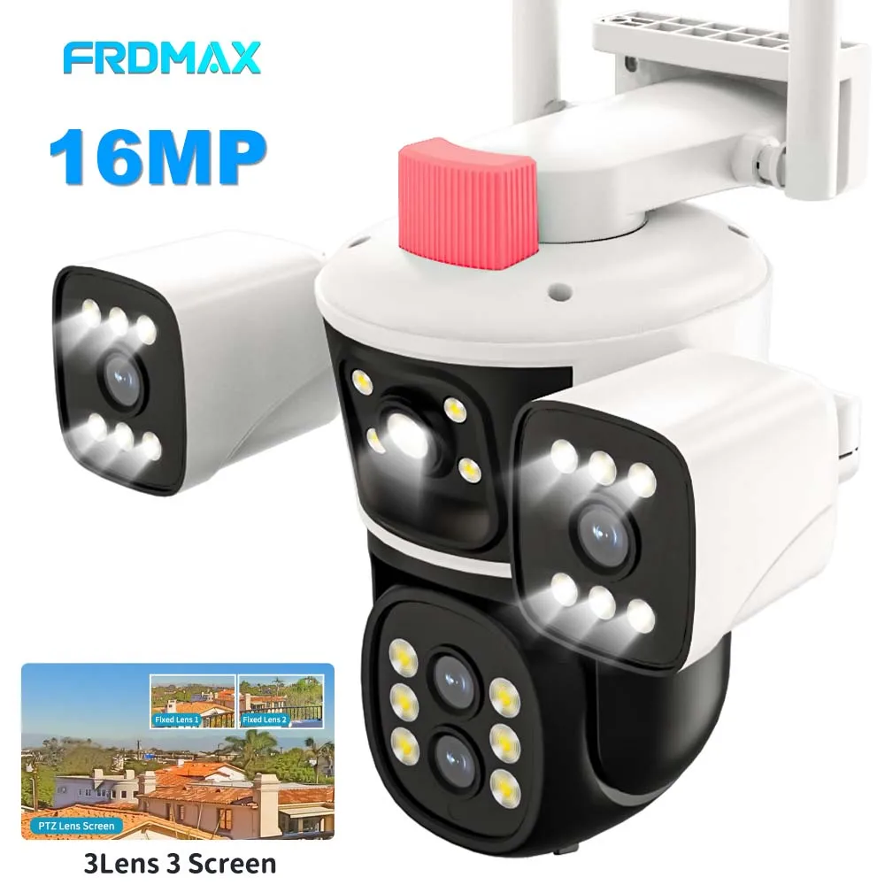 16MP 8K Wifi IP Camera 10X Zoom Four Lens Security Protection PTZ Security Camera Three Screen CCTV Cam 6K WiFi Surveillance Cam
16MP 8K Wifi IP Camera 10X Zoom Four Lens Security Protection PTZ Security Camera Three Screen CCTV Cam 6K WiFi Surveillance Cam