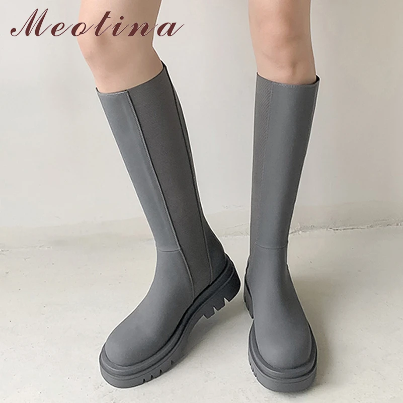 Meotina Women Genuine Leather Knee High Riding Boots Round Toe Platform Flat Zipper Ladies Fashion Long Boot Autumn Winter Shoes
Meotina Women Genuine Leather Knee High Riding Boots Round Toe Platform Flat Zipper Ladies Fashion Long Boot Autumn Winter Shoes