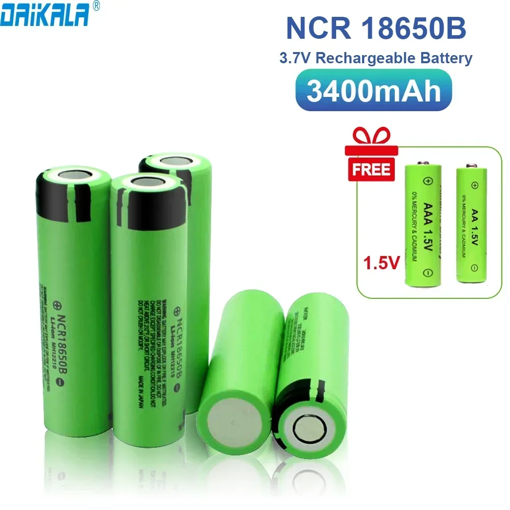 

Daikala 10-20pcs/Pack NCR18650B 3.7V 3400mah 18650 Lithium Rechargeable Battery For Flashlight Toy Car Camera Batteries