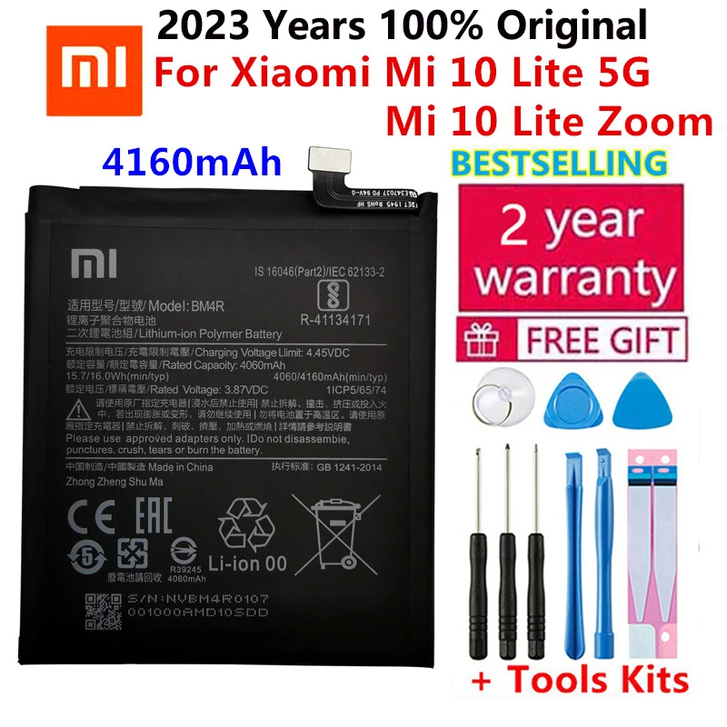 100% Оригинальный телефонный аккумулятор XIAO MI BM4R 4160 мАч для Xiaomi Mi 10 Lite 10Lite 5G Zoom сменные батареи аккумулятор с инструментами
100% Оригинальный телефонный аккумулятор XIAO MI BM4R 4160 мАч для Xiaomi Mi 10 Lite 10Lite 5G Zoom сменные батареи аккумулятор с инструментами
