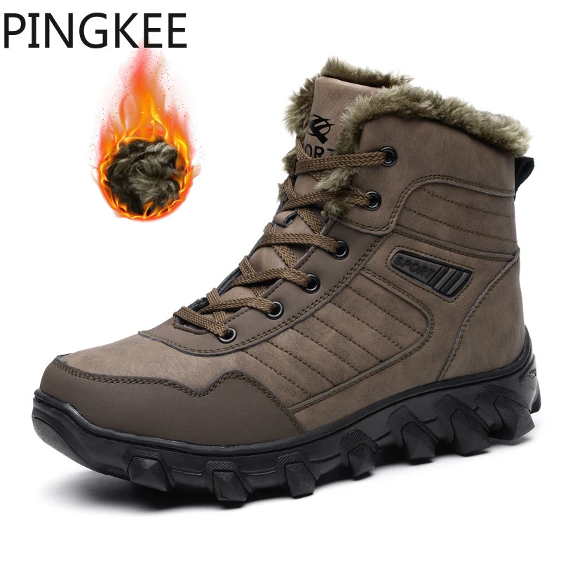 PINGKEE Thick Short Plush Warm Snow Lace Up Outdoor Waterproof Non-Slip Wear Resistance Sole Shoes Drainage Winter Boots For Men
PINGKEE Thick Short Plush Warm Snow Lace Up Outdoor Waterproof Non-Slip Wear Resistance Sole Shoes Drainage Winter Boots For Men