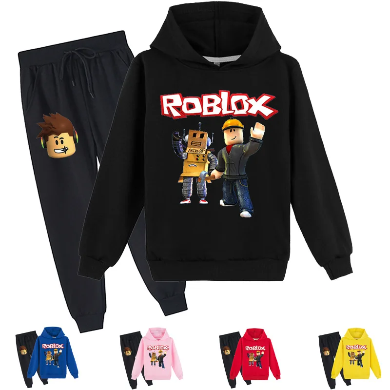 

Популярная детская одежда ROBLOX, Толстовка и леггинсы для мальчиков и девочек среднего и старшего возраста, комплект из свитшота