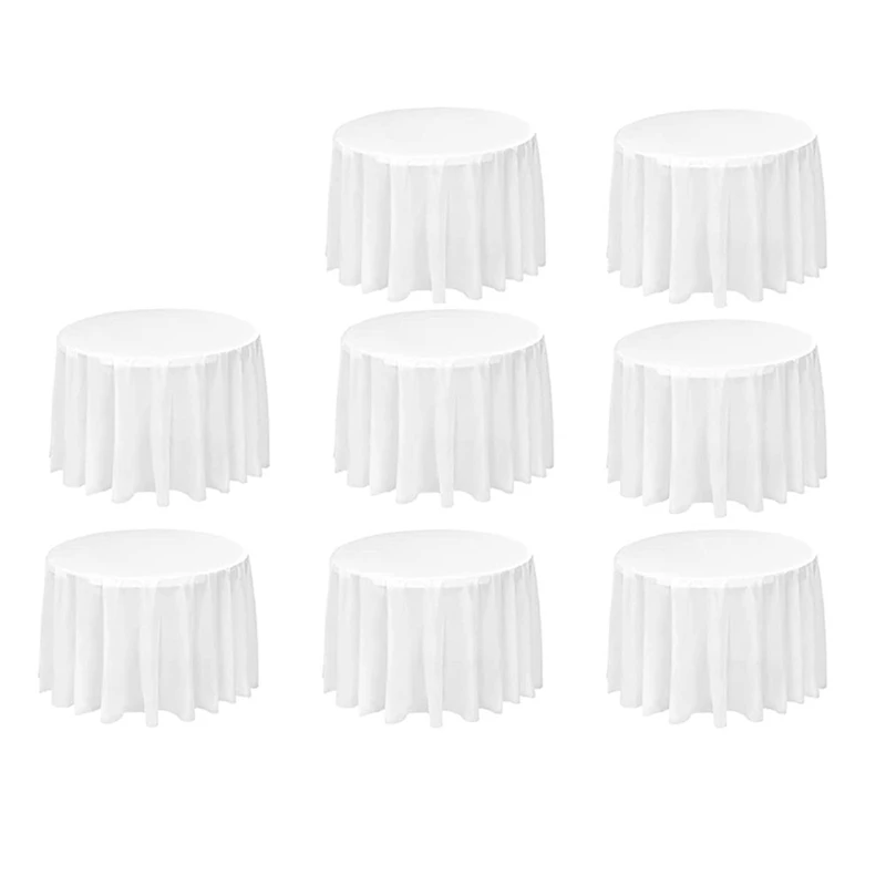 Promotion! 8 Pack Round Tablecloth, 84 Inch White Disposable Table Covers PEVA Waterproof Plastic Round Tablecloths (White)
Promotion! 8 Pack Round Tablecloth, 84 Inch White Disposable Table Covers PEVA Waterproof Plastic Round Tablecloths (White)