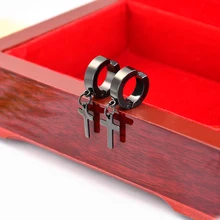 Men Women Stainless Steel Cross Dangle Hoop Clip on Earrings Non-Piercing
Men Women Stainless Steel Cross Dangle Hoop Clip on Earrings Non-Piercing