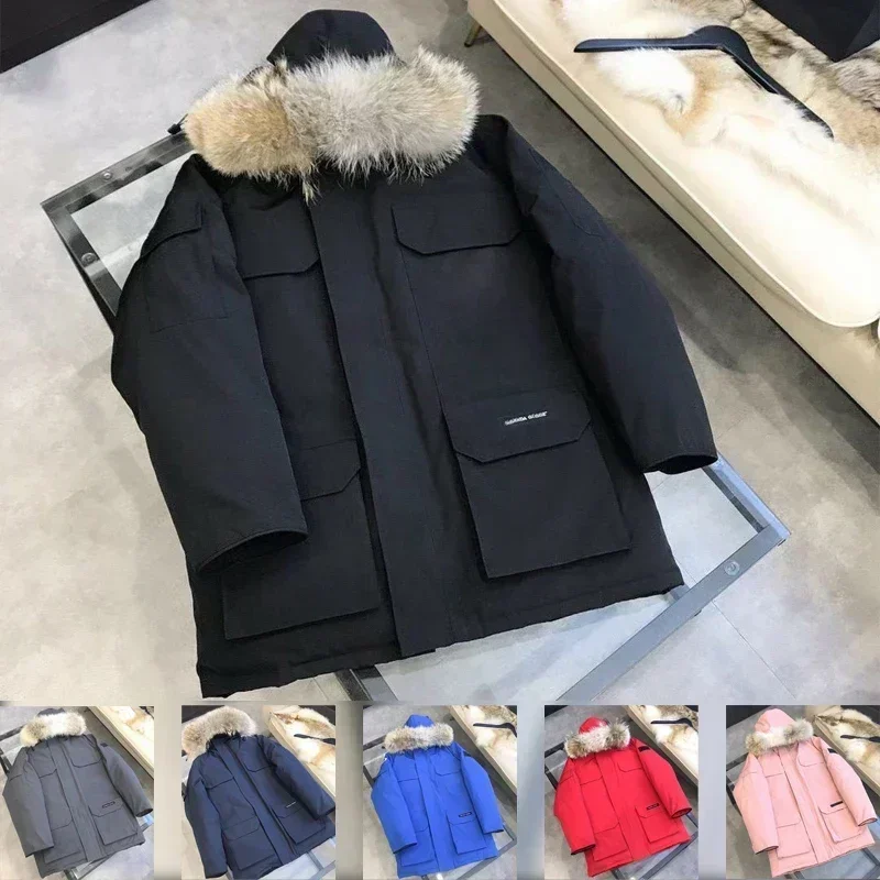 

New Canadian Design High Quality 80% White Goose Down Winter Mid Length Couple Wear Jacket Men's And Women's Thickened Warm Coat