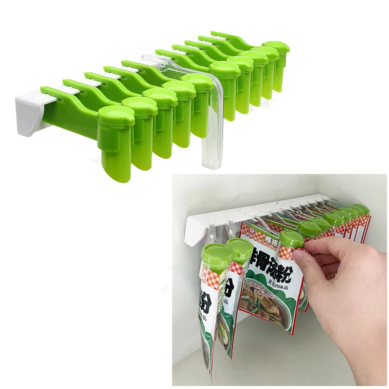 6/10 Hole Spice Bag Holder Dispenser Wall Mount Seasoning Storage Rack Organizer Seasoning Bags Sealed Clip Gripper Kitchen Tool
6/10 Hole Spice Bag Holder Dispenser Wall Mount Seasoning Storage Rack Organizer Seasoning Bags Sealed Clip Gripper Kitchen Tool