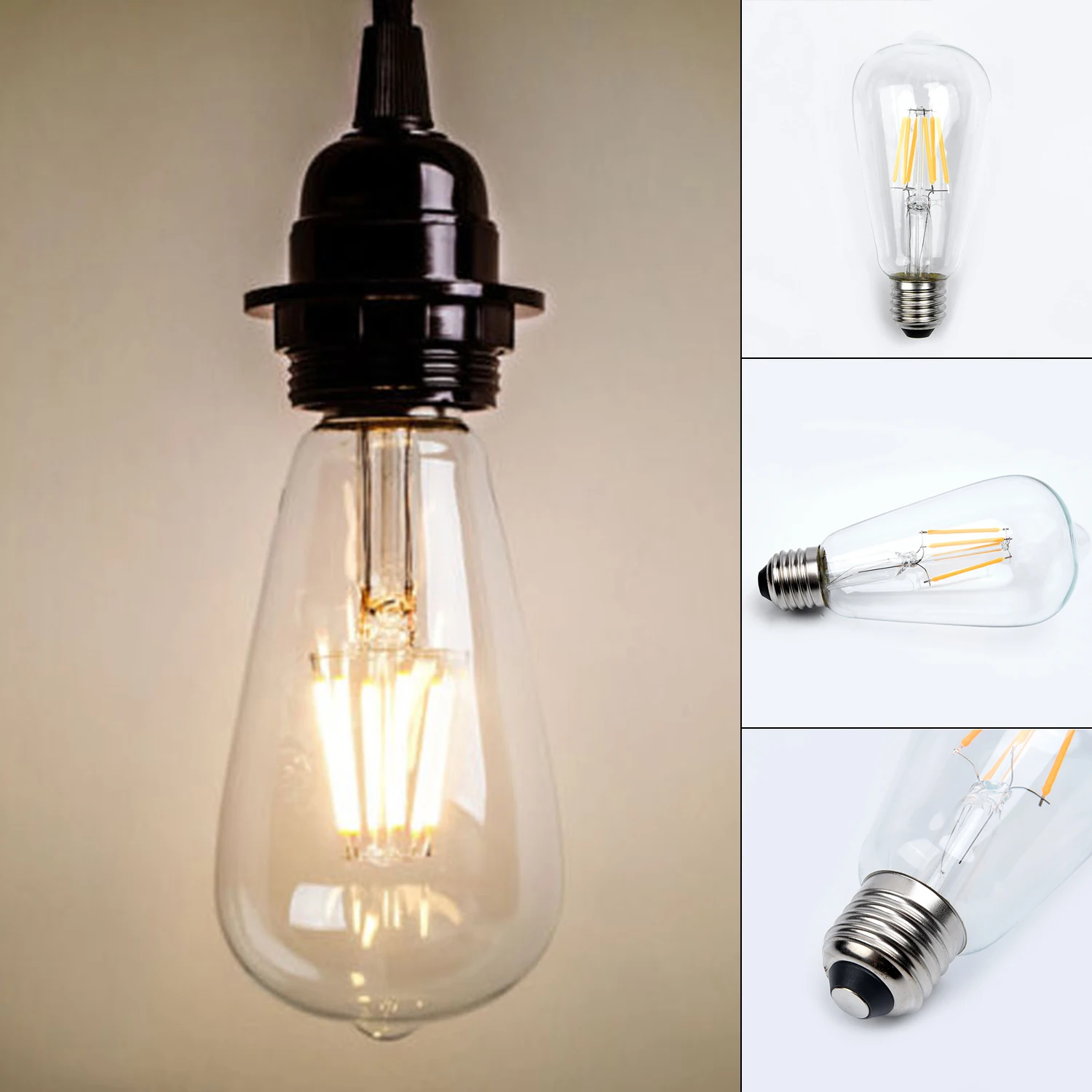 2W-8W Edison ST64 E27 Vintage Industrial Rustic Flush Mount Ceiling Light Metal Lamp Fixture Village Style Creative Retro Light
2W-8W Edison ST64 E27 Vintage Industrial Rustic Flush Mount Ceiling Light Metal Lamp Fixture Village Style Creative Retro Light