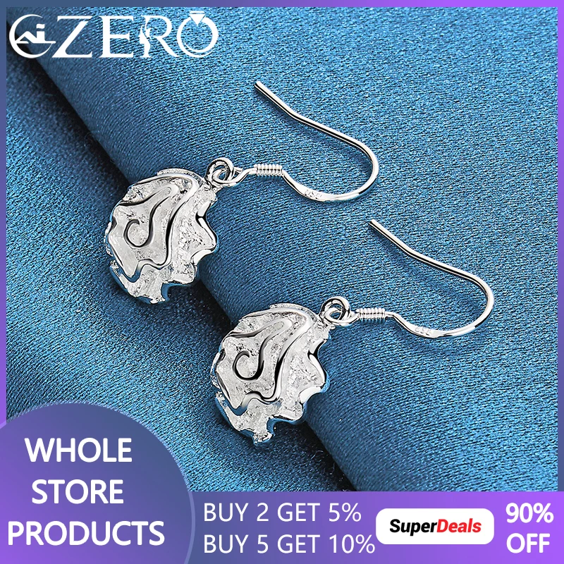 New Hot 925 Sterling Silver Elegant Rose Flower Drop Earrings For Woman Wedding Fashion Party Luxury Jewelry Engagement Gifts
New Hot 925 Sterling Silver Elegant Rose Flower Drop Earrings For Woman Wedding Fashion Party Luxury Jewelry Engagement Gifts