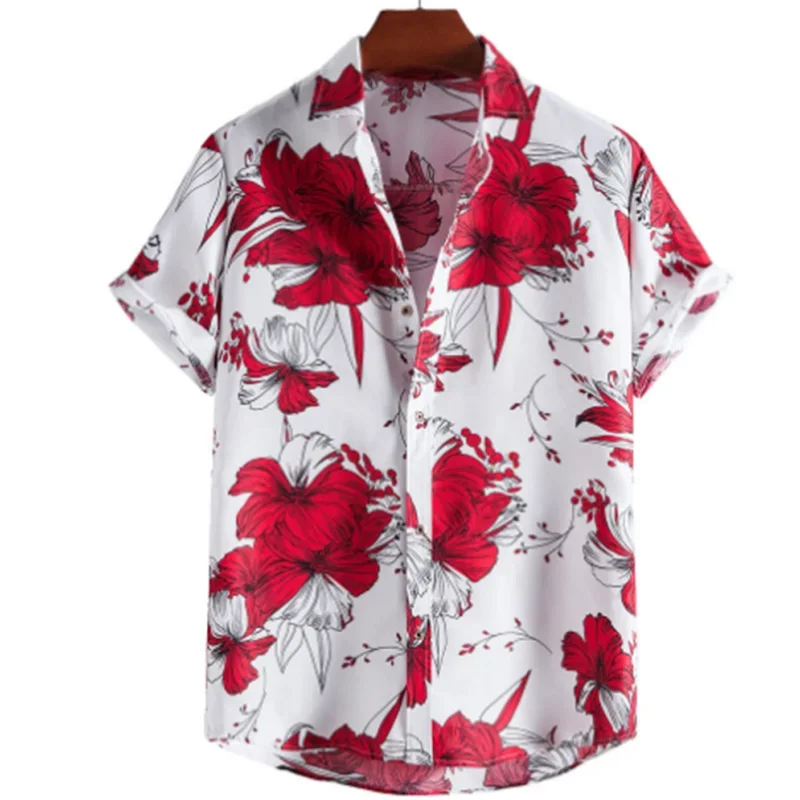 

2023 Flower Shirts For Men Printed Men'S Hawaiian Shirt Beach 5xl Short Sleeve Fashion Tops Tees Summer Shirt Men Blouse Camisa