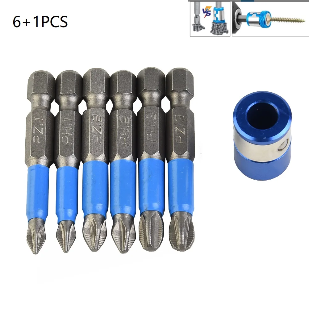 6Pcs 50mm Non-slip Alloy Steel Screwdriver Bit Set With Magnetic Ring PH1/PH2/PH3/PZ1/PZ2/PZ3 For 1/4inch Electric Tools Parts
6Pcs 50mm Non-slip Alloy Steel Screwdriver Bit Set With Magnetic Ring PH1/PH2/PH3/PZ1/PZ2/PZ3 For 1/4inch Electric Tools Parts