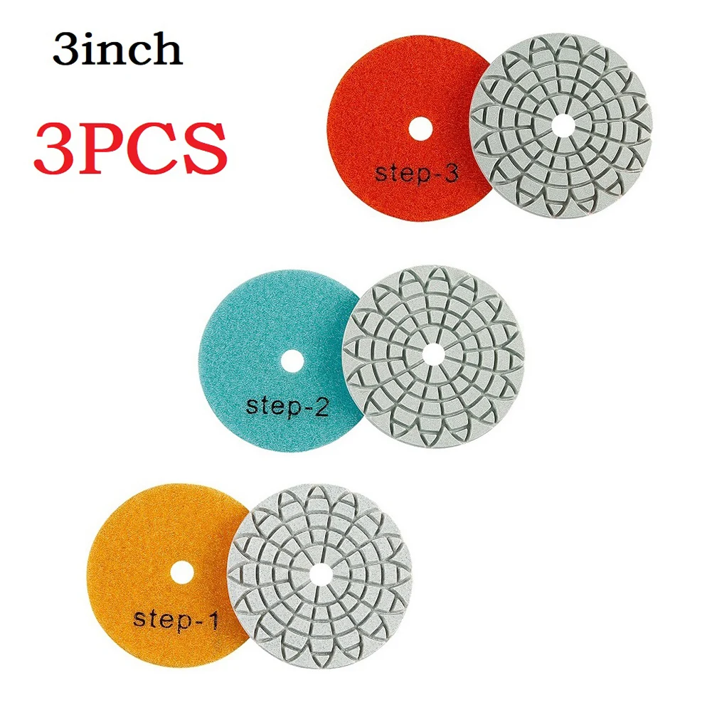 3PCS Dry/wet Diamond Polishing Pads 3 Step Polishing Pads Granite Polishing Tool 3 Inch 80mm 1#/2#/3# Polishing Tool Parts
3PCS Dry/wet Diamond Polishing Pads 3 Step Polishing Pads Granite Polishing Tool 3 Inch 80mm 1#/2#/3# Polishing Tool Parts