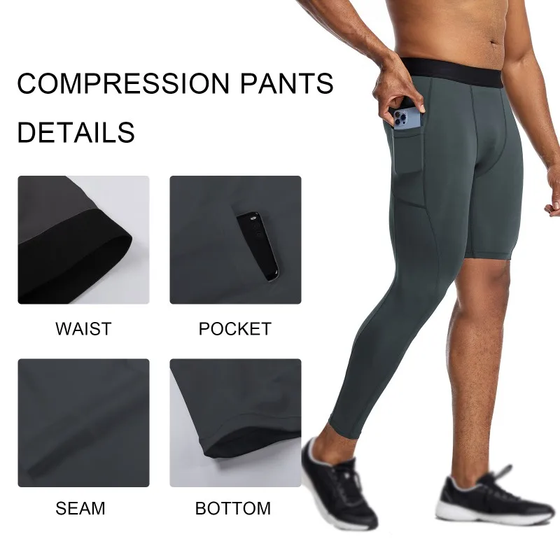 

Men Compression Sports Pants Running Tight Leggings Workout Bottoms Trousers Jogging Quick Dry Yoga Pants Elasticity Sweatpants