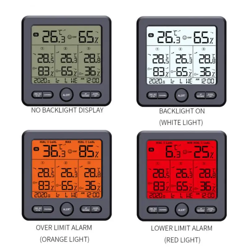 

Wireless Weather Station Thermometer TS-6210 Digital Temperature Sensor Hygrometer WithRemote Sensors Battery Powered