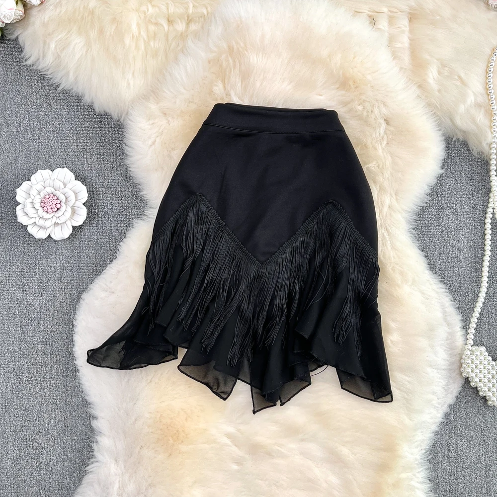 Women Chic Ruffle Tassels Pleated Mini High Waist Elegant Korean Tiered Skirt Fashion Party Casual Gothic Summer Clothing
Women Chic Ruffle Tassels Pleated Mini High Waist Elegant Korean Tiered Skirt Fashion Party Casual Gothic Summer Clothing