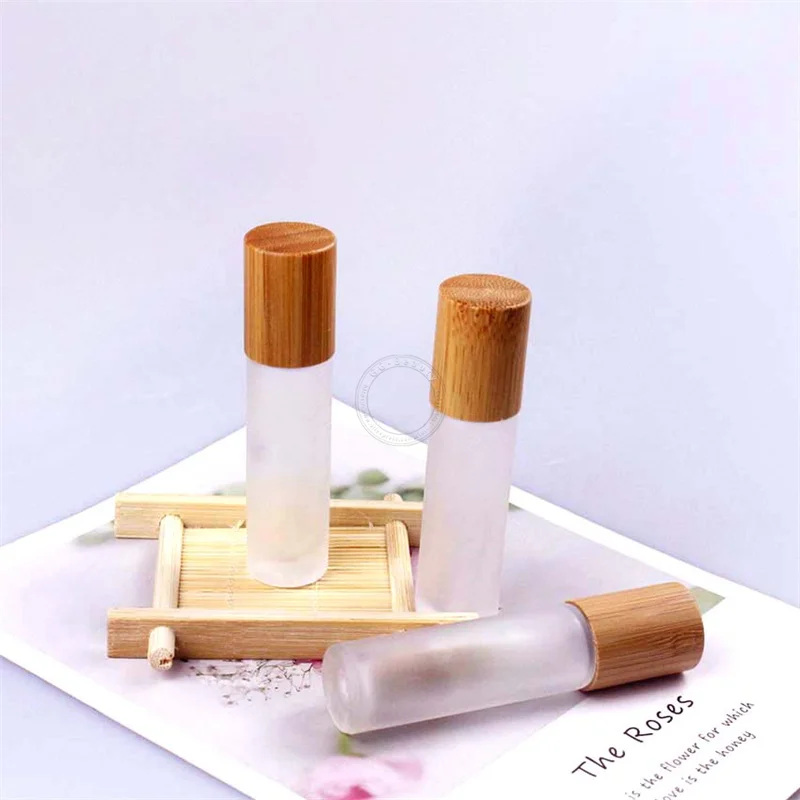 

Wholesale! Clear/Frosted Essential Oil Roll on Glass Bottles Vials 5/10/15ML Glass Roller Bottle with Bamboo Cap Sample Test Kit