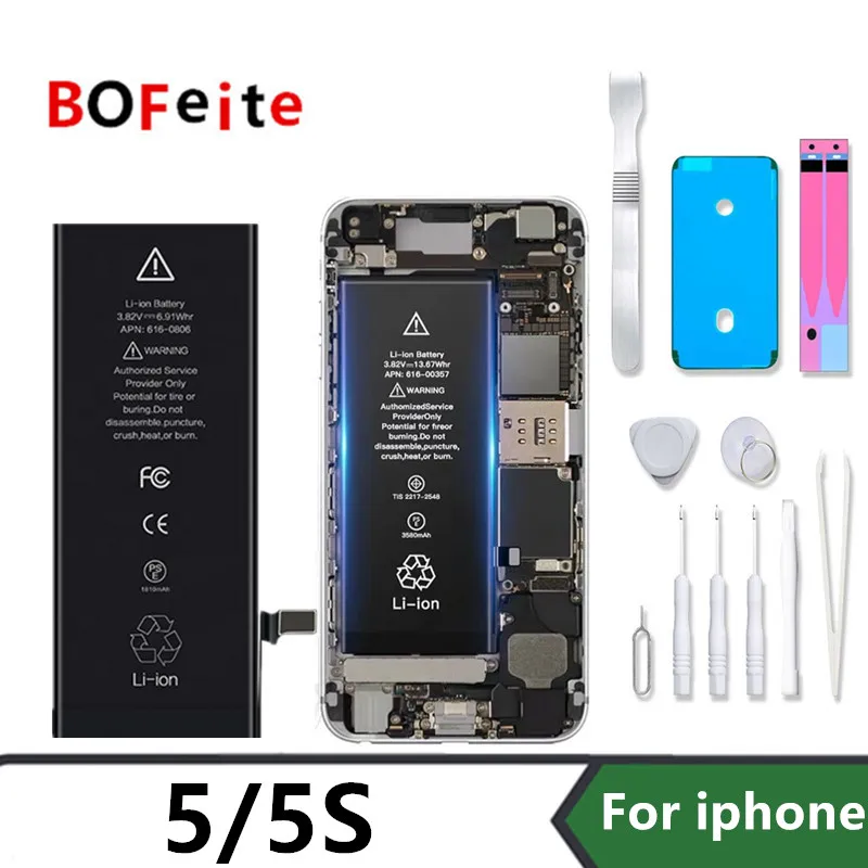 BoFeite Battery For iPhone 5 5S Replacement Bateria For Apple iPhone Battery with Repair Tools Kit
BoFeite Battery For iPhone 5 5S Replacement Bateria For Apple iPhone Battery with Repair Tools Kit