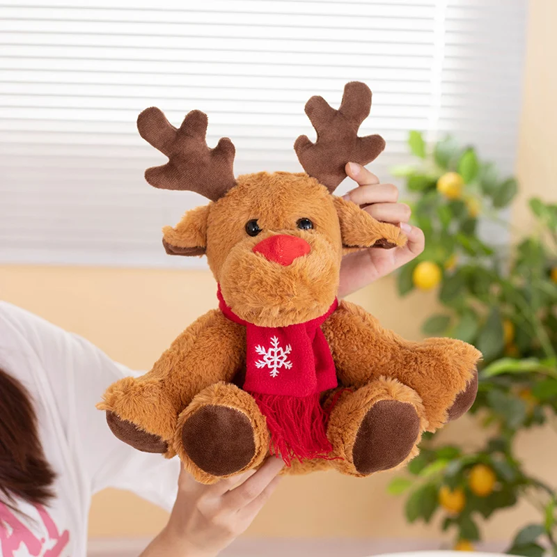 

1pc 30cm Kawaii Christmas Elk Plush Toys Stuffed Soft Deer Lovely Gift Doll for Kids Children Xmas Home Decoration Ornaments