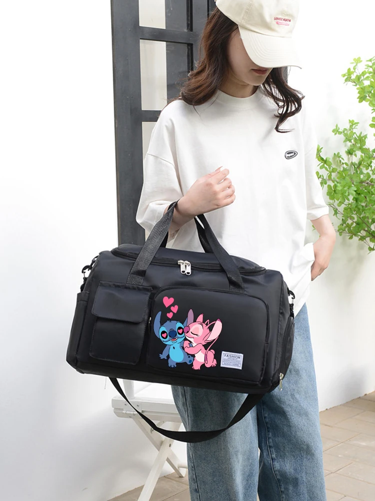 Women Disney Lilo&stitch Carry on Travel Bag Large Capacity Gym Weekend Duffle Bags with Shoe Compartment Sport Fitness HandBag Women Disney Lilo&stitch Carry on Travel Bag Large Capacity Gym Weekend Duffle Bags with Shoe Compartment Sport Fitness HandBag