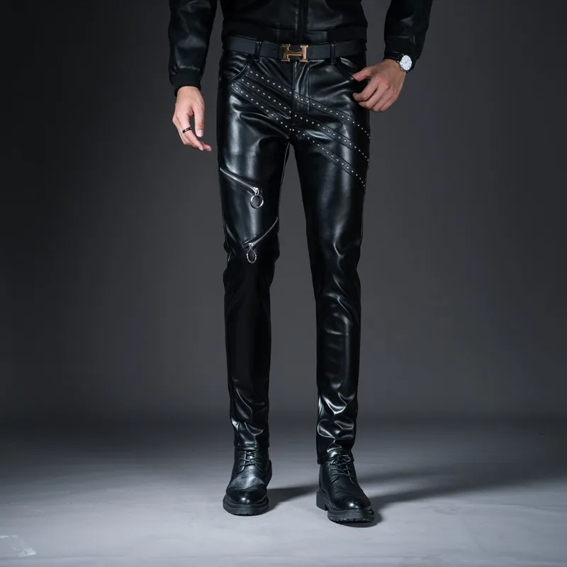 New Men's Clothing Stitching Zipper Decorations Leather Pants Youth Slim Fashion Feet Black Casual Leather Pants Leather Pants
New Men's Clothing Stitching Zipper Decorations Leather Pants Youth Slim Fashion Feet Black Casual Leather Pants Leather Pants