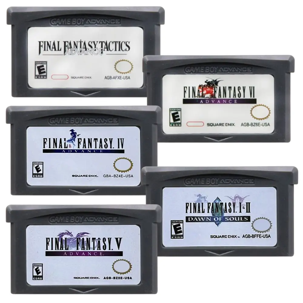 GBA Game Final Fantasy Series Dawn of Souls/Tactics Advance/IV Advance/V Advance/VI Advance For GBA/SP/DS
GBA Game Final Fantasy Series Dawn of Souls/Tactics Advance/IV Advance/V Advance/VI Advance For GBA/SP/DS