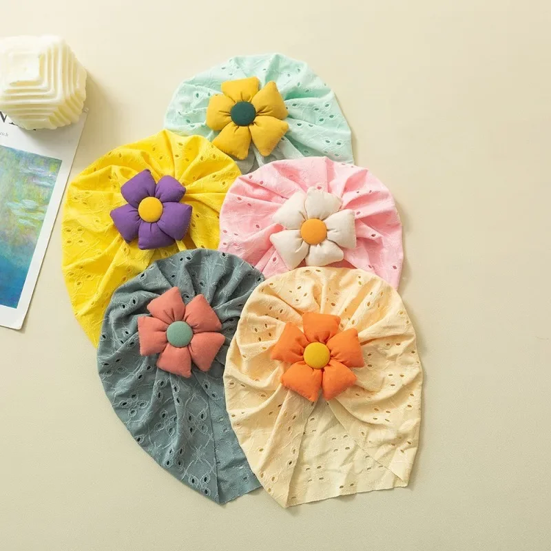 Spring and summer new children's hats, baby flower hollowed out pullover caps, fontanel protective fetal caps
Spring and summer new children's hats, baby flower hollowed out pullover caps, fontanel protective fetal caps