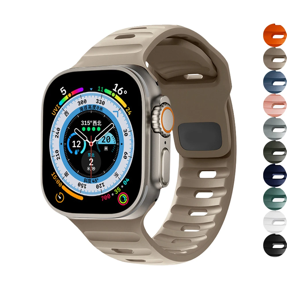 

Силиконовый ремешок для Apple Watch Band 44 мм 40 мм 45 мм 41 мм 49 мм 42 мм 38 мм 44 45 мм, браслет для iwatch series 7 se 3 4 5 6 8 Ultra band