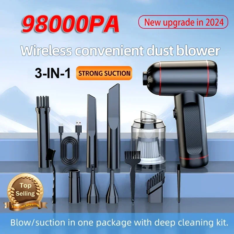 

98000PA Car Vacuum Cleaner 3 in 1High-Power Powerful Household Cleaning Vacuum Blowing Smart Vacuum Cleaner Wet And Dry Handheld