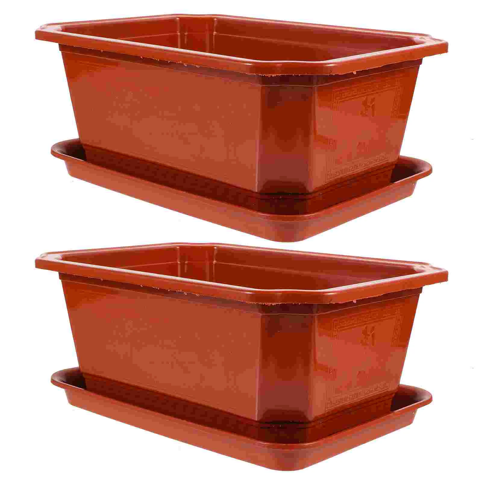 

2 Pcs Flowerpot Plastic Planting Indoor Pots Gardening Bonsai Container Planter Decorative Planters