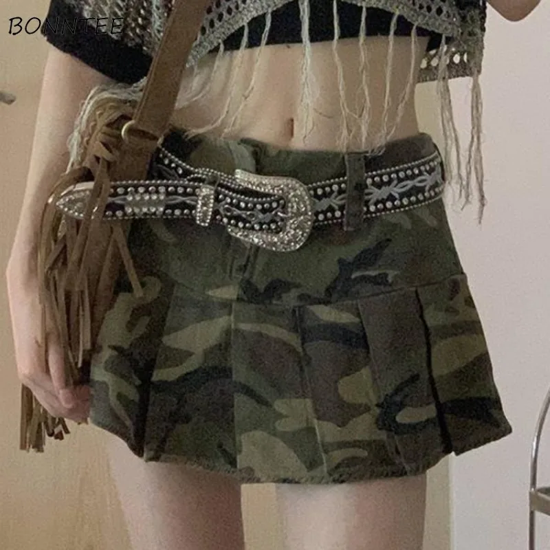 Камуфляжные юбки для женщин, летняя пикантная крутая мини-одежда для девочек, новый дизайн, универсальная Повседневная шикарная юбка с высокой талией в американском стиле 
Камуфляжные юбки для женщин, летняя пикантная крутая мини-одежда для девочек, новый дизайн, универсальная Повседневная шикарная юбка с высокой талией в американском стиле