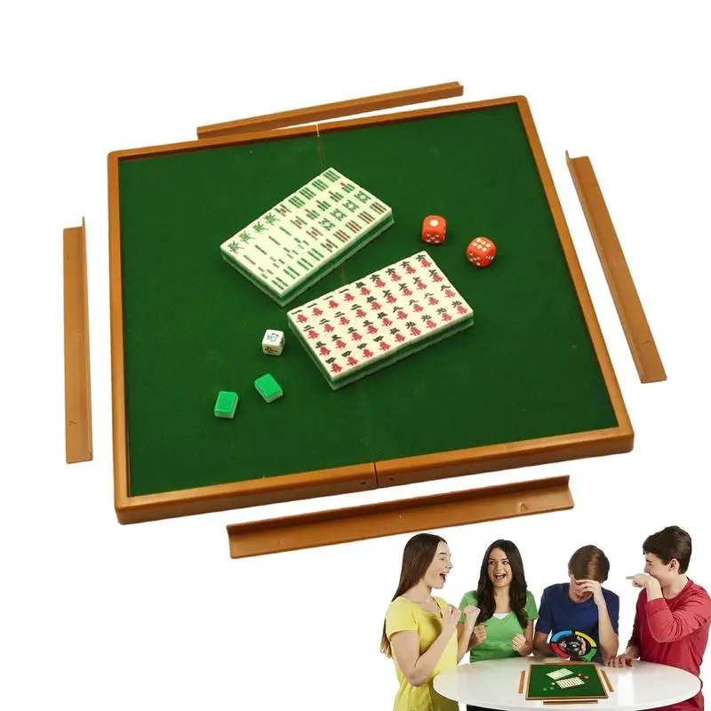 

Мини-плитка для путешествий портативный Китайский Маджонг 144 плитка для китайского Маджонга традиционная игра для путешествий
