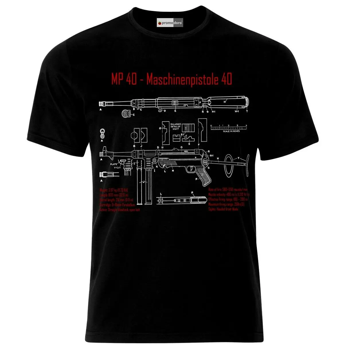 Wehrmacht MP40 Submachine Gun Blueprint T Shirt. Short Sleeve 100% Cotton Casual T-shirts Loose Top Size S-3XL
Wehrmacht MP40 Submachine Gun Blueprint T Shirt. Short Sleeve 100% Cotton Casual T-shirts Loose Top Size S-3XL