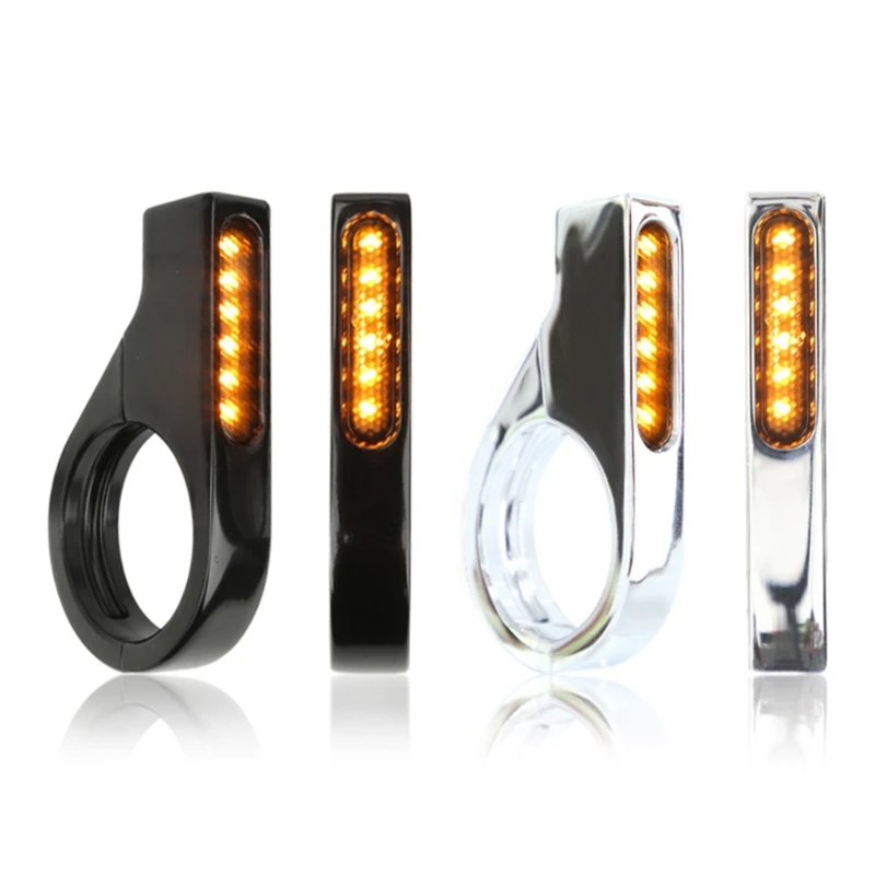 U90C Мотоцикл Пули Светодиодный указатель поворота Янтарный тормозной поворотник для вилочной трубки 41 мм