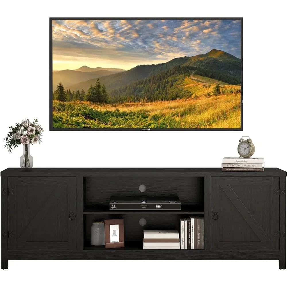 

T Mid Century TV Stand for 65 70 Inch TV Wall Shelves Rtv Cabinet Sofa Living Room Sofas Rustic Brown and Oak Television Stands