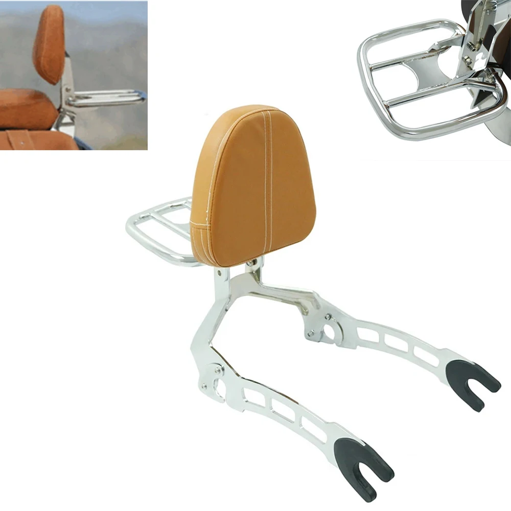 

For Indian Scout 2015-2023 Scout Sixty ABS 2016-2023 Motorcycle Detachable Passenger Rear Sissy Bar Backrest With Luggage Rack