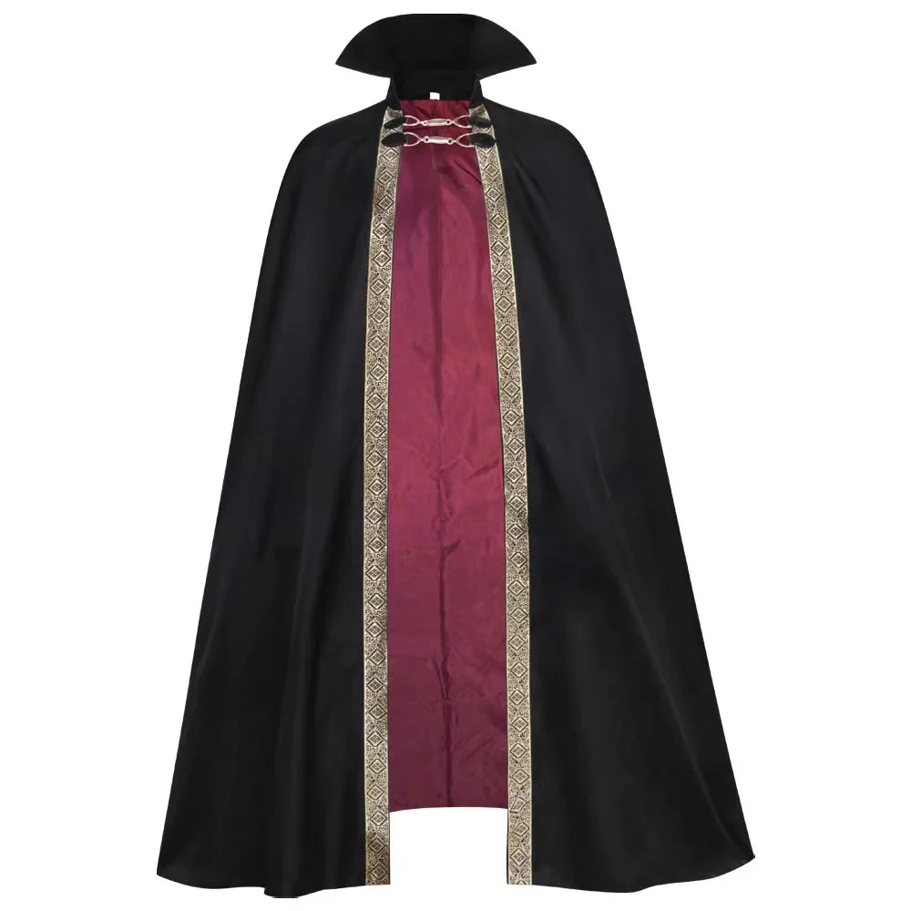 

Kids Adults Halloween Cloak Cape Medieval Costume Devil Witch Wizard Vampire Baron Cosplay Carnival Party Performance Costume