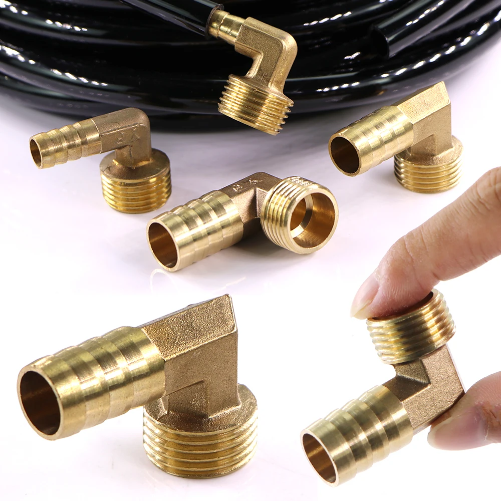 

6-19mm 1/8" 1/4" 3/8" 1/2" Brass Elbow Pagoda Hose Adapter Male Thread Copper Pipe Fittings Coupling Joints for Water Oil Fuel