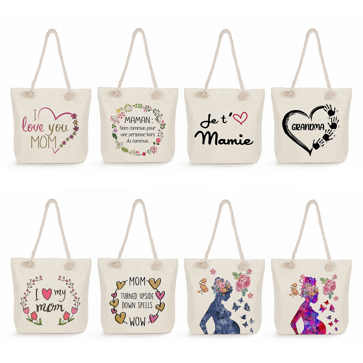 High Capacity Folding Practical Custom Handbags Travel Beach Bags Portable Mother's Day Gift Letter Mom Print Women Casual Totes
High Capacity Folding Practical Custom Handbags Travel Beach Bags Portable Mother's Day Gift Letter Mom Print Women Casual Totes