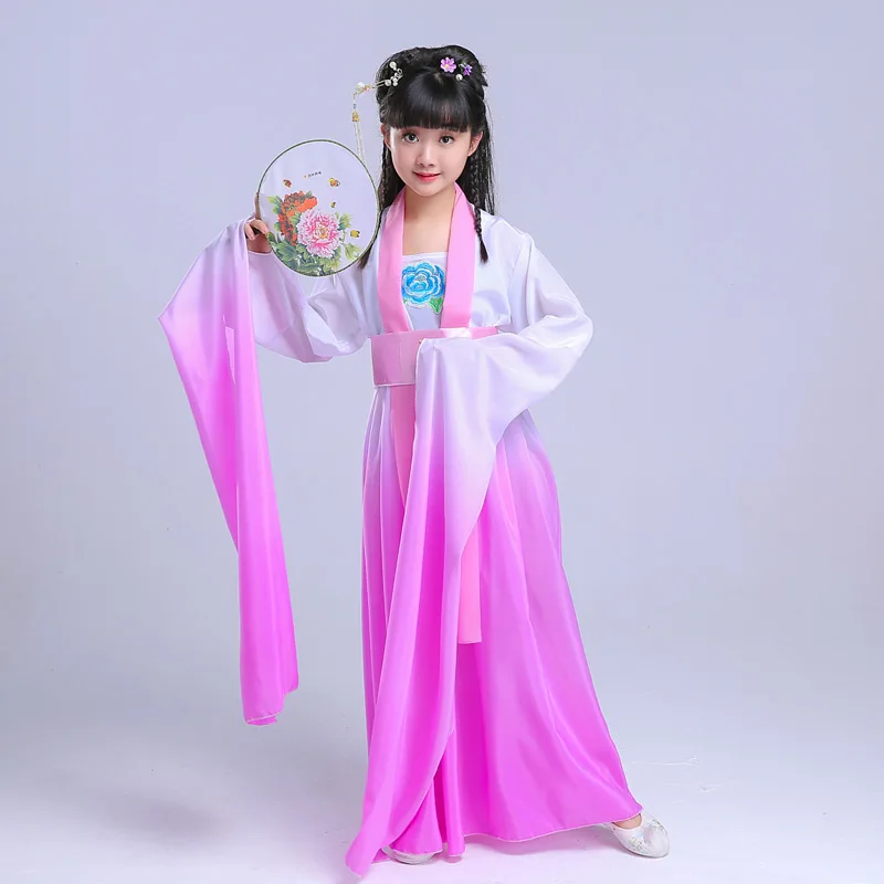 Children's water-sleeved dance costumes girls chinese-style classical costume fairy costumes hanfu swing sleeve dance costumes 
Children's water-sleeved dance costumes girls chinese-style classical costume fairy costumes hanfu swing sleeve dance costumes
