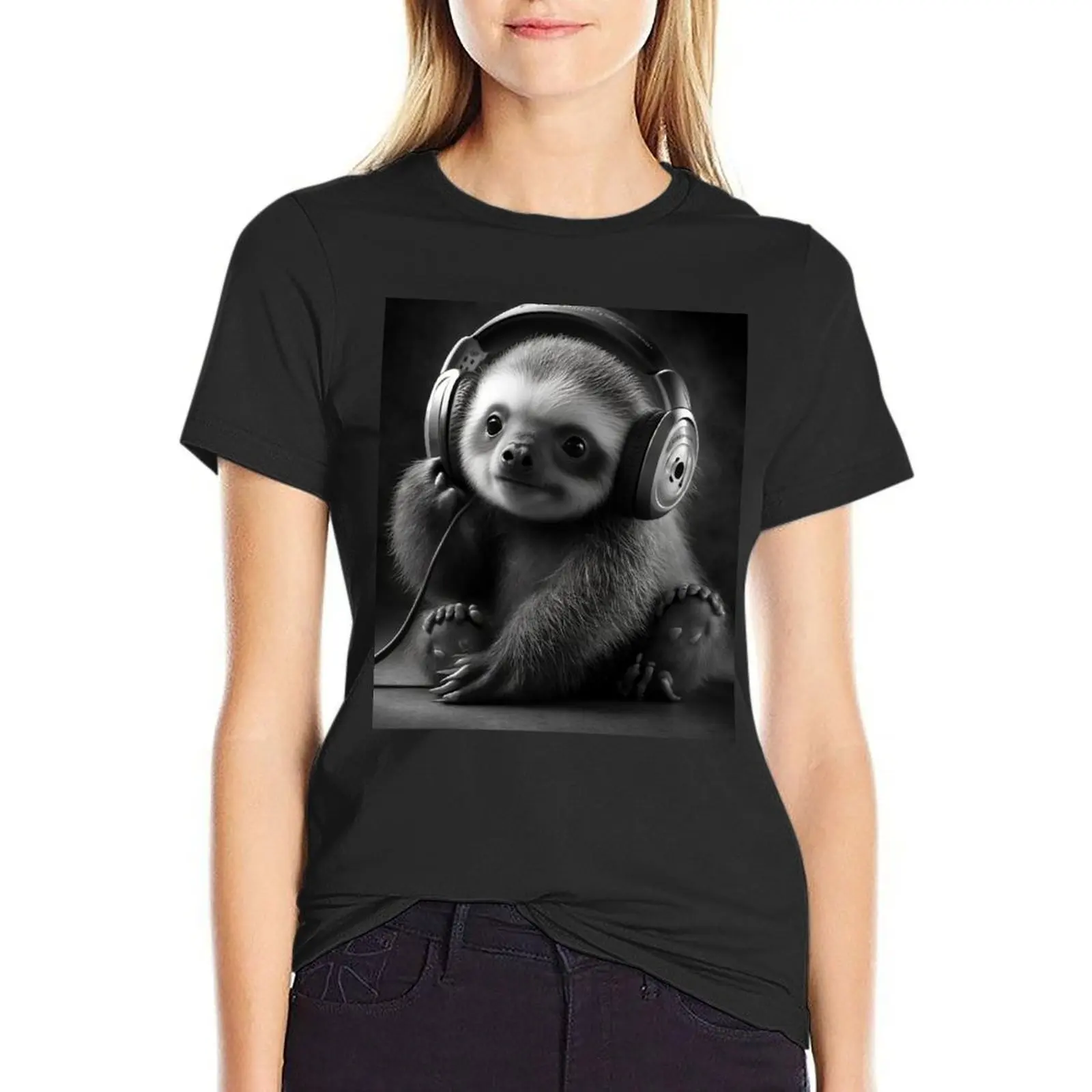 Ленивец носить наушники футболка Эстетическая одежда черные тяжелые плотные рубашки для женщин
Ленивец носить наушники футболка Эстетическая одежда черные тяжелые плотные рубашки для женщин