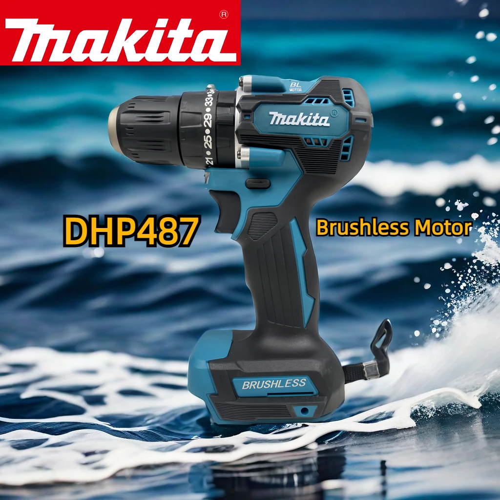 

2024 Makita DHP487 Cordless Hammer Driver Drill 18V LXT Brushless Motor Impact Electric Screwdriver Variable Speed Power Tool