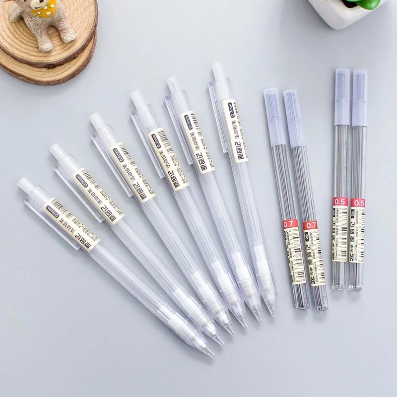 Mechanical Pencils with Refills Set 0.5/0.7mm 2H/2B/HB Transparent Drafting Writting Mechanical Pencil School Office Stationery
Mechanical Pencils with Refills Set 0.5/0.7mm 2H/2B/HB Transparent Drafting Writting Mechanical Pencil School Office Stationery