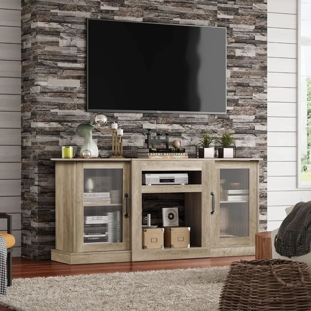 Retro TV Stand for 65-inch TV, TV Console Cabinet with Storage, Open Shelves Entertainment Center for Living Room and Bedroom
Retro TV Stand for 65-inch TV, TV Console Cabinet with Storage, Open Shelves Entertainment Center for Living Room and Bedroom