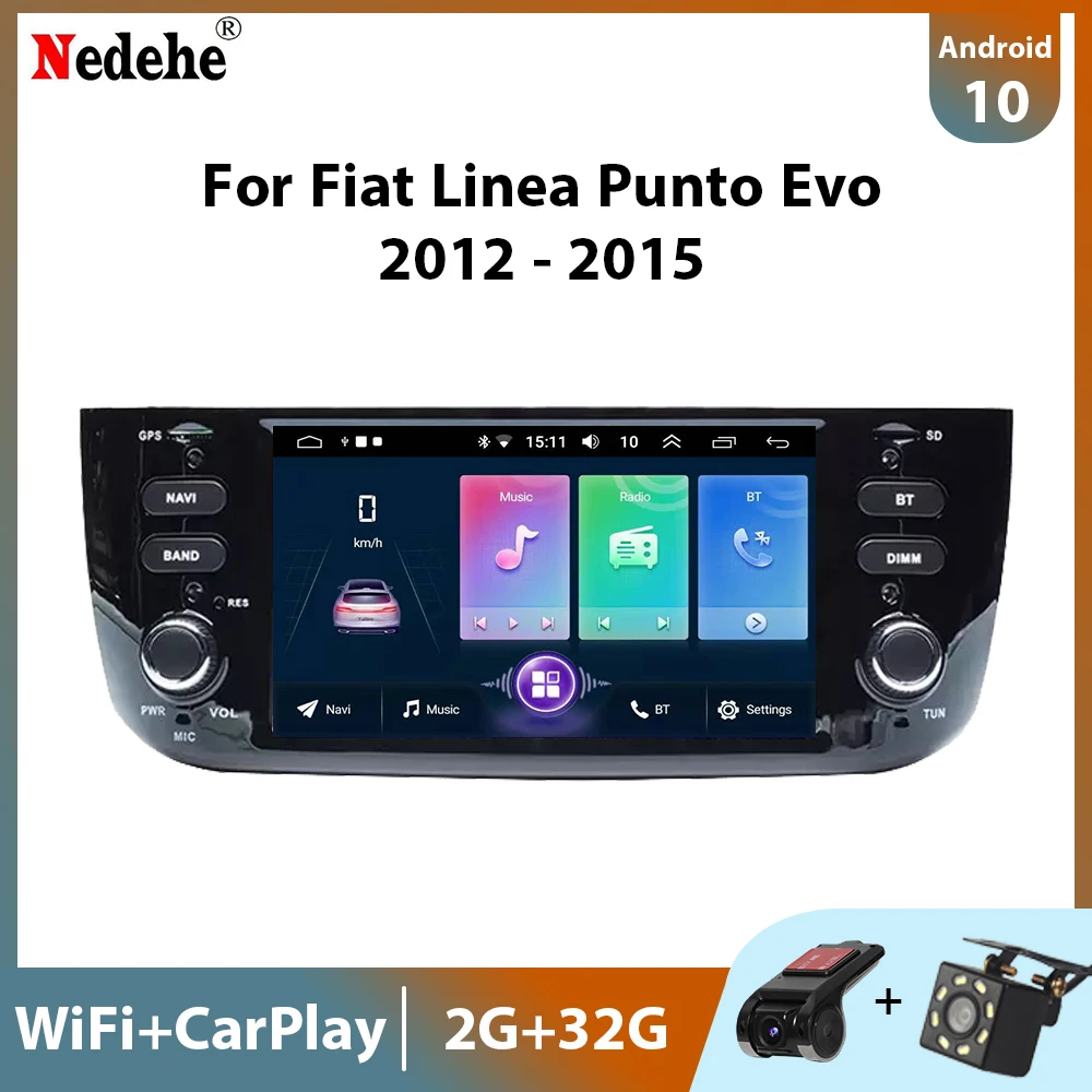 Автомагнитола на Android мультимедийный плеер для Fiat Linea Punto EVO 2012-2015 Авторадио аудио