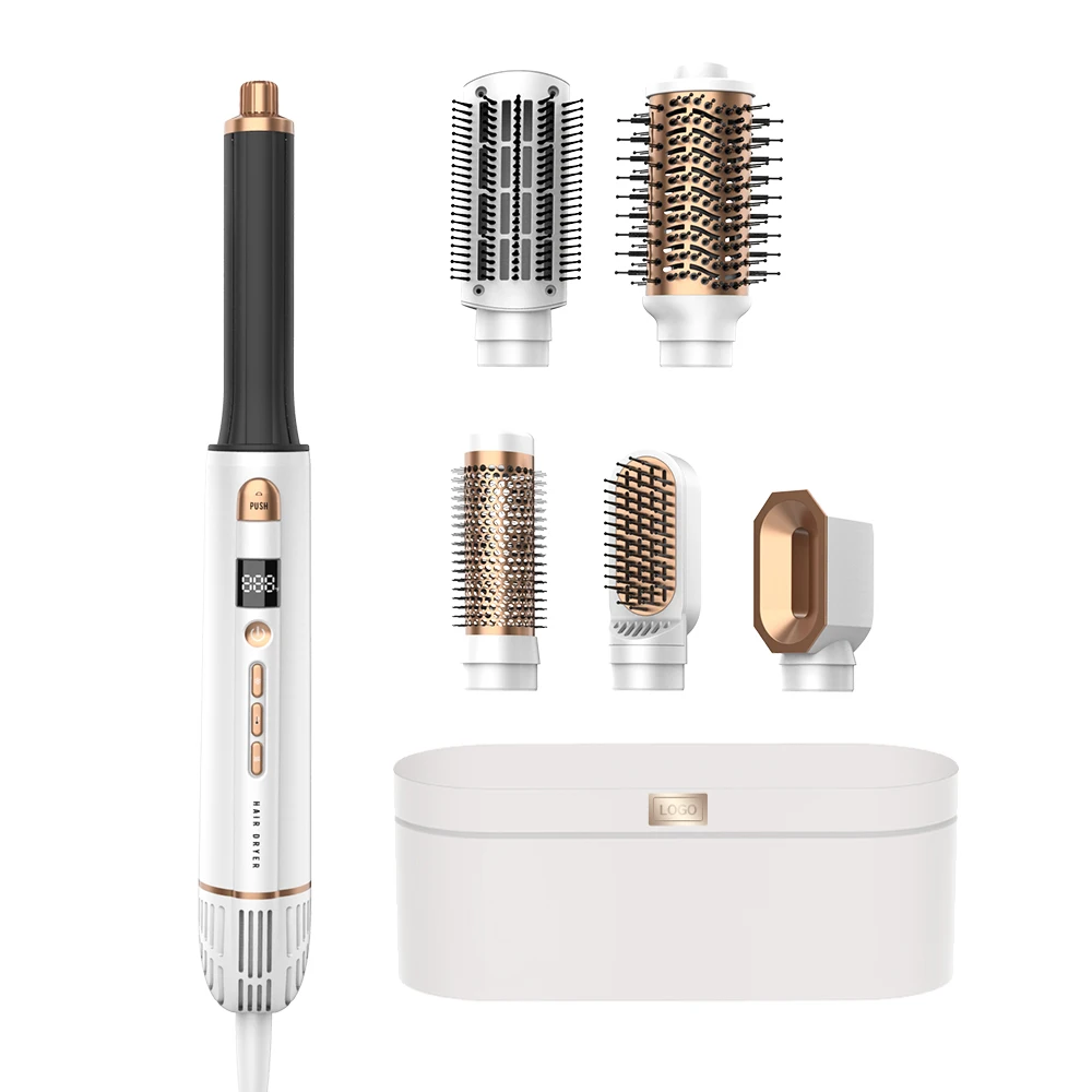 

multifunctional blow dryer brush 6 in 1 bldc hair dryer brush and volumizer with logo