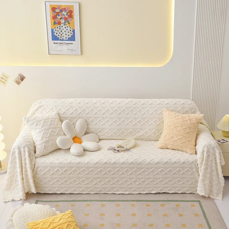 

Жаккардовые плюшевые одеяла для дивана, одеяло для кровати, гораздо более толстое плюшевое покрывало для дивана, растягивающийся протектор для дивана, сохраняет тепло зимой