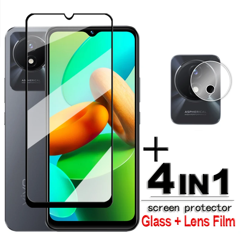 

For Vivo Y02T Glass Vivo Y11 2023 Y02 Y02A Y02T 4G Tempered Glass 2.5D Full Cover HD Screen Protector Vivo Y02T Film 6.51 inch