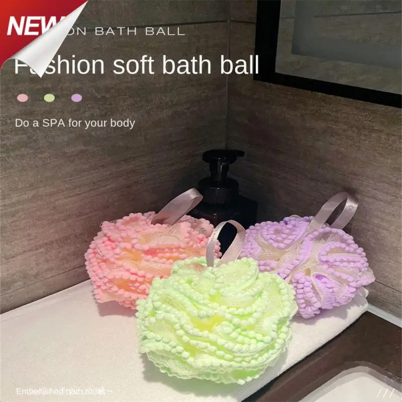 

Soft Mesh Bath Sponge Balls Skin Cleaning Brush Shower Puff Body Cleaner Exfoliating Scrubbers Bath Flower Bathing Accessories